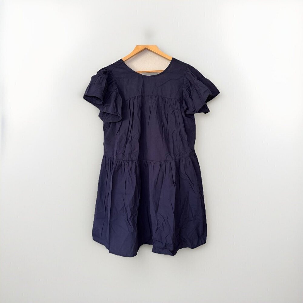 PINCH NWT Flutter Short Sleeve Tiered Mini Dress Deep Navy Size Large